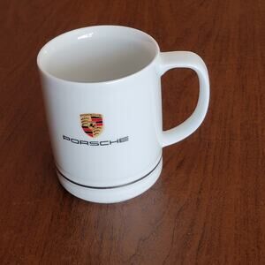 Porsche Crest Mug Cup White with Gold Trim Porsche Logo 1120 Made in Germany